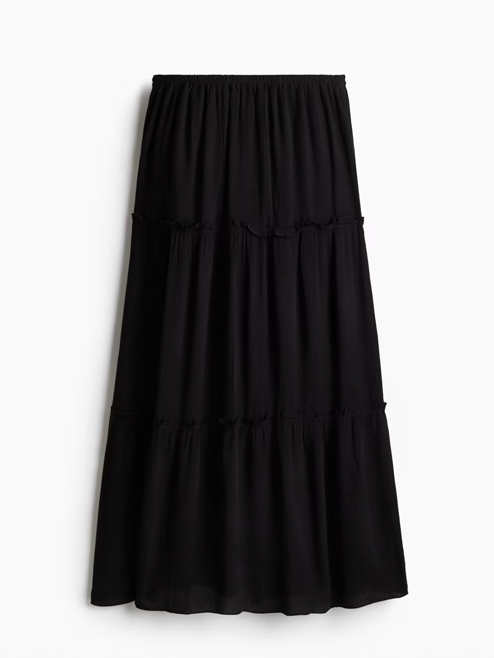 H&M Black Tiered Maxi Skirt